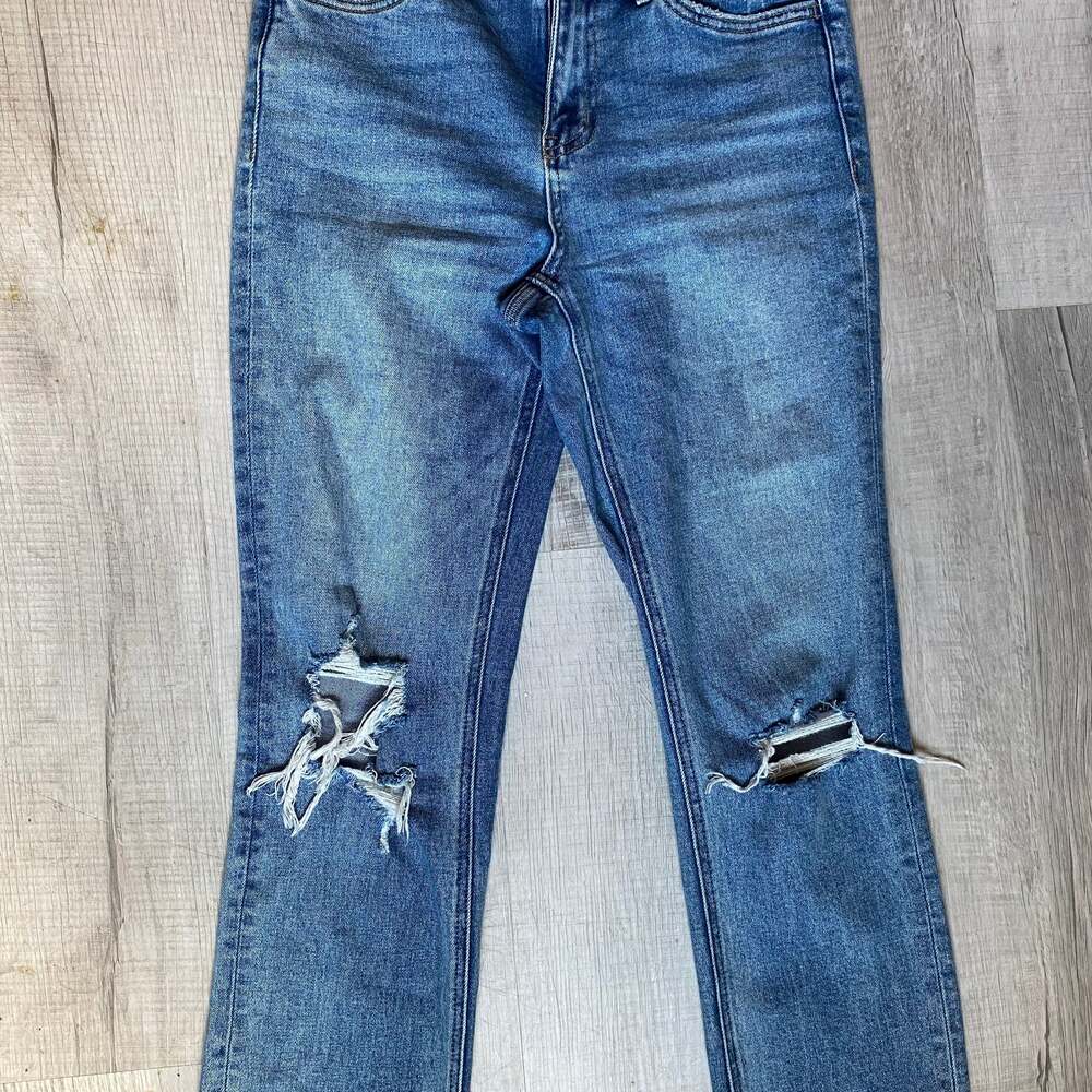 Vervet High-Rise Distressed Crop Straight Jeans